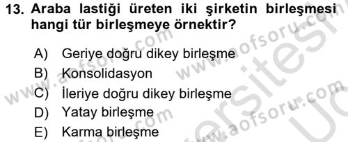 Finansal Yönetim 2 Dersi 2018 - 2019 Yılı 3 Ders Sınav Soruları 13. Soru