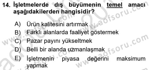 Finansal Yönetim 2 Dersi 2018 - 2019 Yılı 3 Ders Sınav Soruları 14. Soru