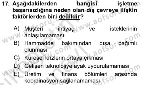 Finansal Yönetim 2 Dersi 2018 - 2019 Yılı 3 Ders Sınav Soruları 17. Soru