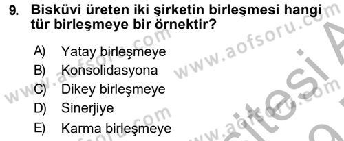Finansal Yönetim 2 Dersi 2018 - 2019 Yılı (Final) Dönem Sonu Sınav Soruları 9. Soru