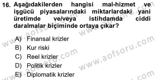 Finansal Yönetim 2 Dersi 2022 - 2023 Yılı Yaz Okulu Sınavı 16. Soru