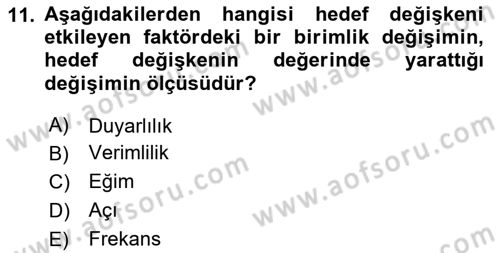 Finansal Yönetim 2 Dersi 2023 - 2024 Yılı (Final) Dönem Sonu Sınav Soruları 11. Soru