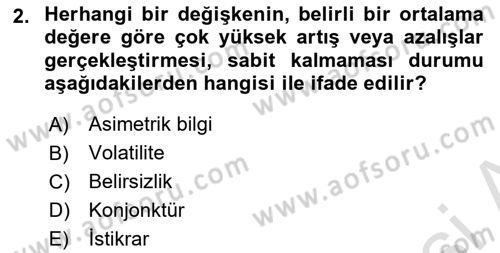 Finansal Yönetim 2 Dersi 2025 - 2026 Yılı (Final) Dönem Sonu Sınav Soruları 2. Soru