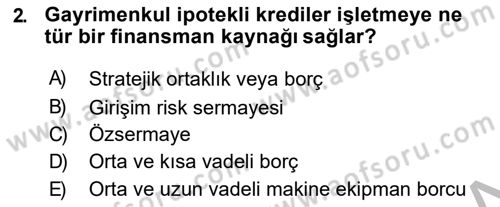 Finansal Tablolar Analizi Dersi 2018 - 2019 Yılı (Final) Dönem Sonu Sınav Soruları 2. Soru