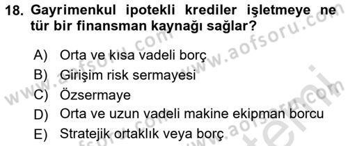 Finansal Tablolar Analizi Dersi 2024 - 2025 Yılı (Final) Dönem Sonu Sınav Soruları 18. Soru