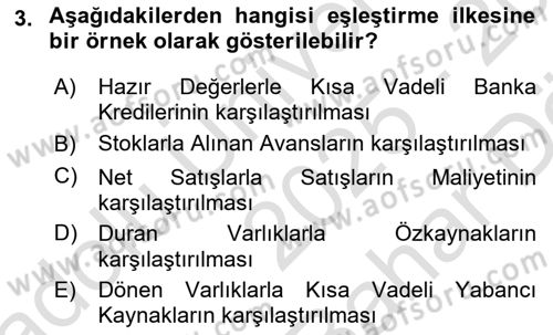 Finansal Tablolar Analizi Dersi 2025 - 2026 Yılı (Vize) Ara Sınav Soruları 3. Soru