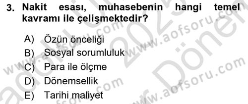 Finansal Tablolar Analizi Dersi 2025 - 2026 Yılı (Final) Dönem Sonu Sınav Soruları 3. Soru