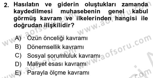 Finansal Tablolar Analizi Dersi 2025 - 2026 Yılı Yaz Okulu Sınav Soruları 2. Soru