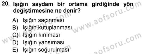 Temel Fotoğrafçılık Dersi Ara Sınavı Deneme Sınav Soruları 20. Soru