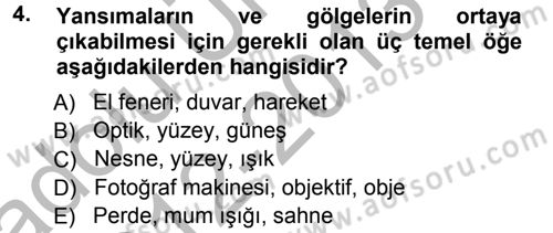 Temel Fotoğrafçılık Dersi Ara Sınavı Deneme Sınav Soruları 4. Soru