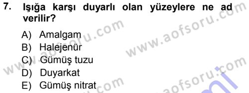 Temel Fotoğrafçılık Dersi 2012 - 2013 Yılı (Final) Dönem Sonu Sınav Soruları 7. Soru