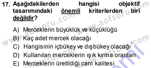 Temel Fotoğrafçılık Dersi Ara Sınavı Deneme Sınav Soruları 17. Soru