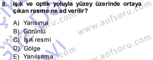 Temel Fotoğrafçılık Dersi 2013 - 2014 Yılı (Vize) Ara Sınav Soruları 8. Soru