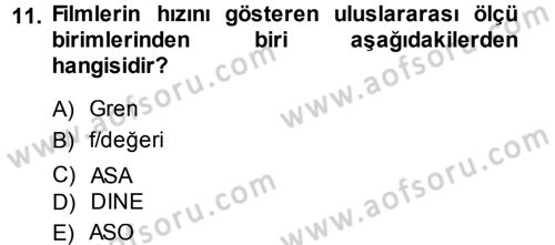 Temel Fotoğrafçılık Dersi 2013 - 2014 Yılı (Final) Dönem Sonu Sınavı 11. Soru