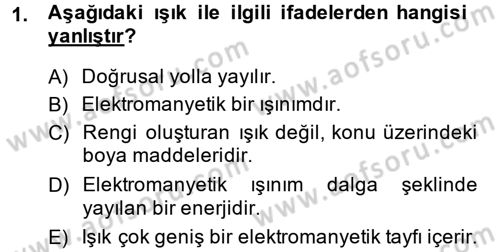 Temel Fotoğrafçılık Dersi Ara Sınavı Deneme Sınav Soruları 1. Soru