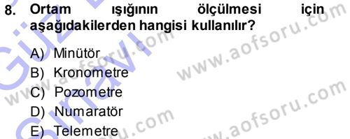 Temel Fotoğrafçılık Dersi 2014 - 2015 Yılı (Vize) Ara Sınav Soruları 8. Soru