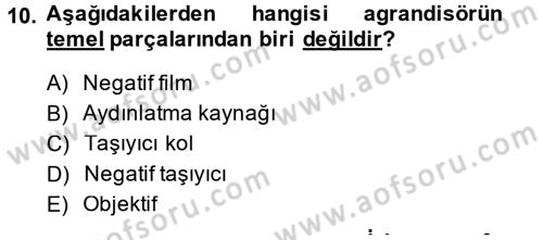 Temel Fotoğrafçılık Dersi 2014 - 2015 Yılı (Final) Dönem Sonu Sınav Soruları 10. Soru