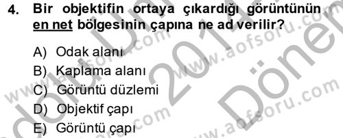 Temel Fotoğrafçılık Dersi 2014 - 2015 Yılı (Final) Dönem Sonu Sınav Soruları 4. Soru