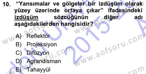Temel Fotoğrafçılık Dersi Ara Sınavı Deneme Sınav Soruları 10. Soru