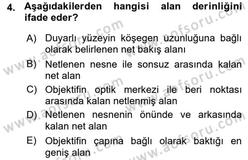 Temel Fotoğrafçılık Dersi 2015 - 2016 Yılı (Vize) Ara Sınav Soruları 4. Soru