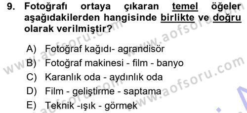 Temel Fotoğrafçılık Dersi Ara Sınavı Deneme Sınav Soruları 9. Soru