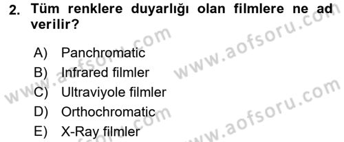 Temel Fotoğrafçılık Dersi 2015 - 2016 Yılı (Final) Dönem Sonu Sınav Soruları 2. Soru