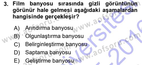 Temel Fotoğrafçılık Dersi 2015 - 2016 Yılı (Final) Dönem Sonu Sınav Soruları 3. Soru