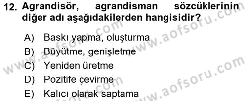 Temel Fotoğrafçılık Dersi 2016 - 2017 Yılı 3 Ders Sınav Soruları 12. Soru