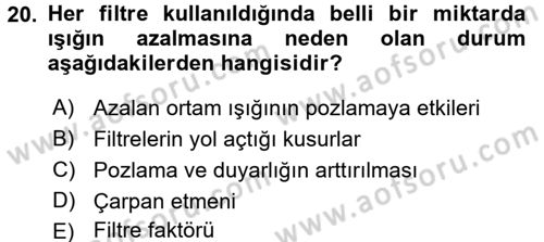 Temel Fotoğrafçılık Dersi 2016 - 2017 Yılı 3 Ders Sınav Soruları 20. Soru