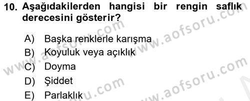 Temel Fotoğrafçılık Dersi 2017 - 2018 Yılı (Final) Dönem Sonu Sınav Soruları 10. Soru