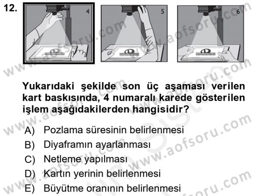 Temel Fotoğrafçılık Dersi 2017 - 2018 Yılı (Final) Dönem Sonu Sınav Soruları 12. Soru
