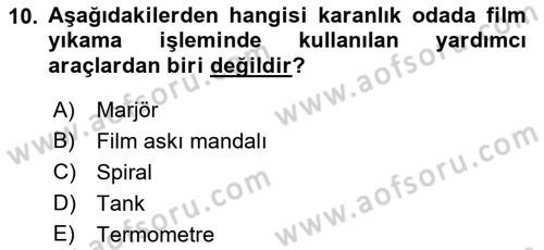 Temel Fotoğrafçılık Dersi 2018 - 2019 Yılı 3 Ders Sınav Soruları 10. Soru