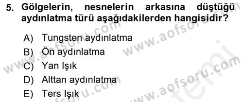 Temel Fotoğrafçılık Dersi Ara Sınavı Deneme Sınav Soruları 5. Soru