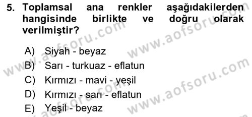Temel Fotoğrafçılık Dersi Ara Sınavı Deneme Sınav Soruları 5. Soru