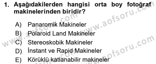 Temel Fotoğrafçılık Dersi 2020 - 2021 Yılı Yaz Okulu Sınav Soruları 1. Soru
