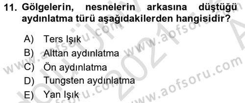 Temel Fotoğrafçılık Dersi Ara Sınavı Deneme Sınav Soruları 11. Soru