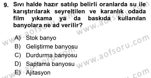 Temel Fotoğrafçılık Dersi 2021 - 2022 Yılı (Final) Dönem Sonu Sınav Soruları 9. Soru