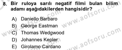 Temel Fotoğrafçılık Dersi 2021 - 2022 Yılı Yaz Okulu Sınav Soruları 8. Soru