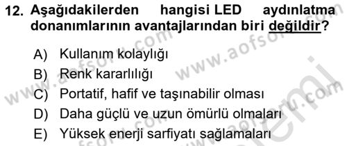 Temel Fotoğrafçılık Dersi 2022 - 2023 Yılı (Vize) Ara Sınav Soruları 12. Soru