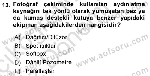 Temel Fotoğrafçılık Dersi 2022 - 2023 Yılı (Vize) Ara Sınav Soruları 13. Soru