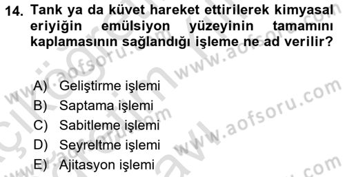 Temel Fotoğrafçılık Dersi 2022 - 2023 Yılı Yaz Okulu Sınav Soruları 14. Soru