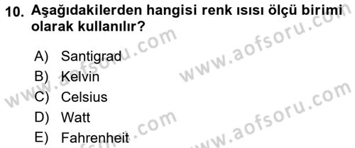 Temel Fotoğrafçılık Dersi 2023 - 2024 Yılı (Vize) Ara Sınav Soruları 10. Soru