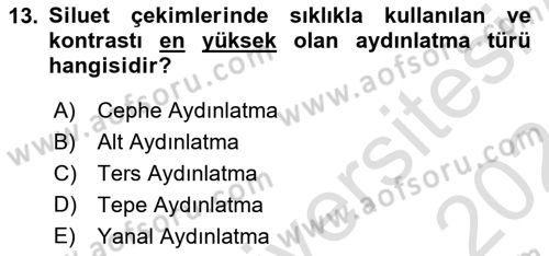 Temel Fotoğrafçılık Dersi Ara Sınavı Deneme Sınav Soruları 13. Soru