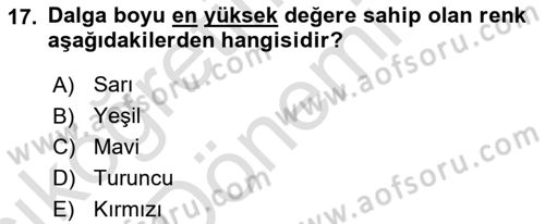 Temel Fotoğrafçılık Dersi 2023 - 2024 Yılı (Vize) Ara Sınav Soruları 17. Soru