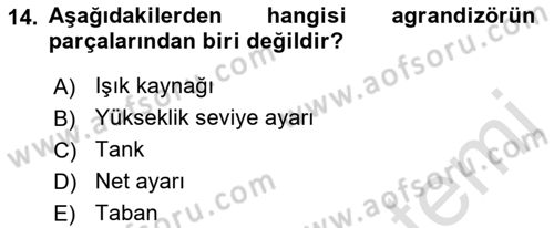 Temel Fotoğrafçılık Dersi 2023 - 2024 Yılı (Final) Dönem Sonu Sınav Soruları 14. Soru