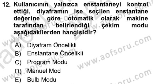 Temel Fotoğrafçılık Dersi Ara Sınavı Deneme Sınav Soruları 12. Soru