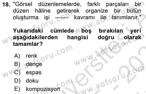 Temel Fotoğrafçılık Dersi 2025 - 2026 Yılı (Vize) Ara Sınav Soruları 18. Soru
