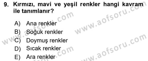 Temel Fotoğrafçılık Dersi 2025 - 2026 Yılı (Vize) Ara Sınav Soruları 9. Soru