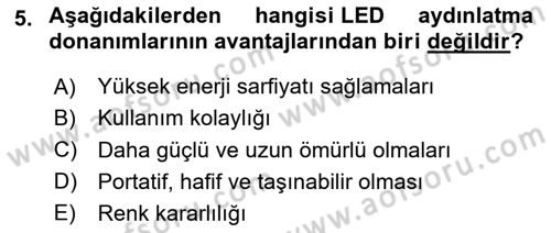 Temel Fotoğrafçılık Dersi 2025 - 2026 Yılı (Final) Dönem Sonu Sınav Soruları 5. Soru