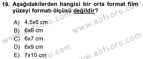 Temel Fotoğrafçılık Dersi 2025 - 2026 Yılı Yaz Okulu Sınav Soruları 19. Soru